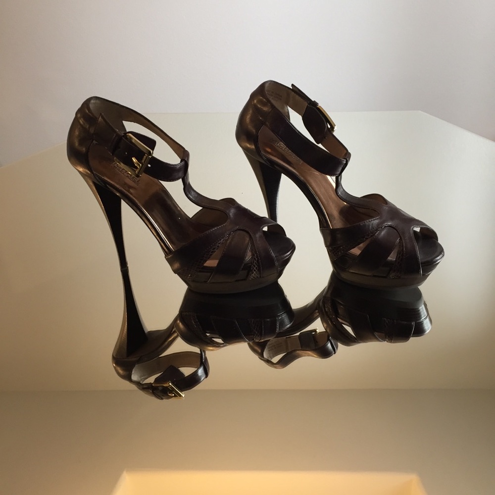 Michael Kors Brown Leather Strappy Heels